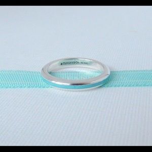 ISO TIFFANY CO BLUE ENAMEL RING SIZE 7, 7.5, or 8